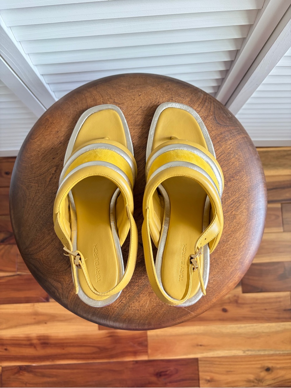 Tory Burch Puffy Yellow Wedge Sandal 9 - Picture 3 of 6